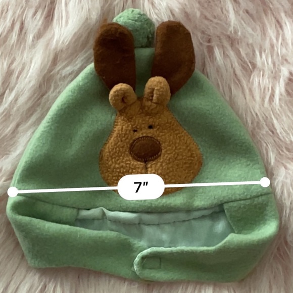 Cute! Dog Short Teddy Reindeer Pom Pom Hat Fall Winter Snow Christmas Holiday - Picture 3 of 3